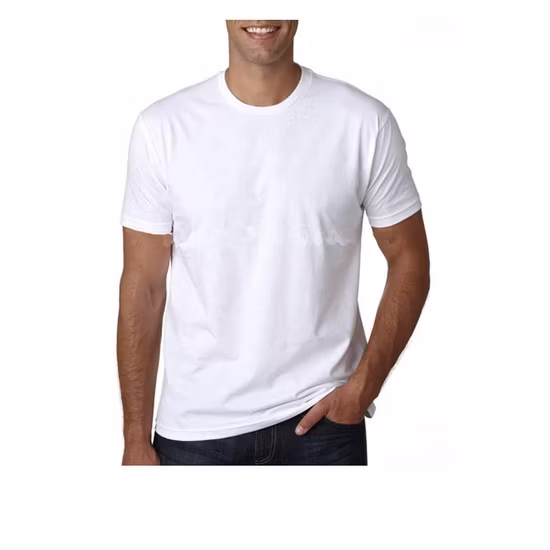 Logotipo personalizado OEM al por mayor que imprime 100% algodón para hombre, camiseta blanca lisa, camiseta para hombre en blanco personalizada