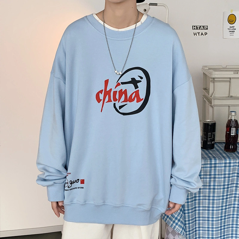 Free Sample Drop Shipping Wholesale Cheap Men Long Sleeve Raglan Sweatershirt