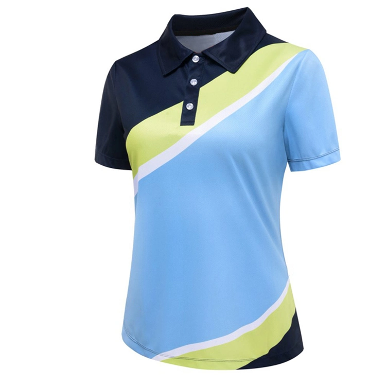 High Quality Custom Color Block Sports Women Polo Shirts