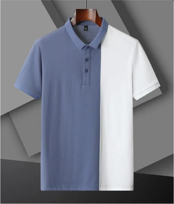 China Supplier Factory Customized Combo Color Fashion Polo Rib Collar/Sleeve Opening Shirts for Man