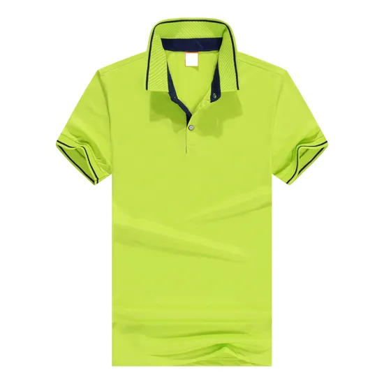 Ropa corporativa Ropa de trabajo personalizada Hombres 100% Algodón Manga corta Bordado azul Polo de rendimiento de golf personalizado