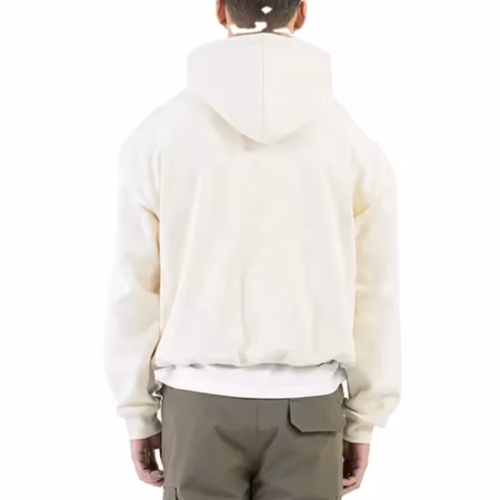 Sudadera con capucha pesada de gran tamaño personalizada de algodón de rizo francés de lana Unisex en blanco liso para hombre de alta calidad