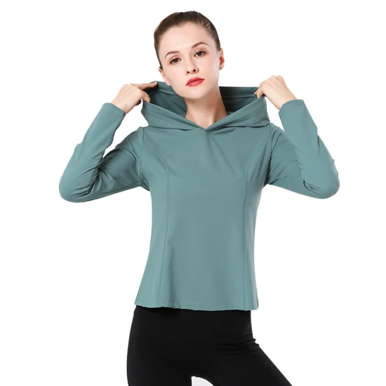 Nuevo diseño, venta al por mayor, ropa de yoga para mujer, camiseta sin mangas para mujer, ropa deportiva Sexy para gimnasio, ropa deportiva, chándal, camisas de manga larga, sudadera